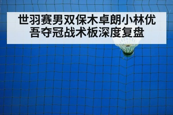 世羽赛男双保木卓朗小林优吾夺冠战术板深度复盘